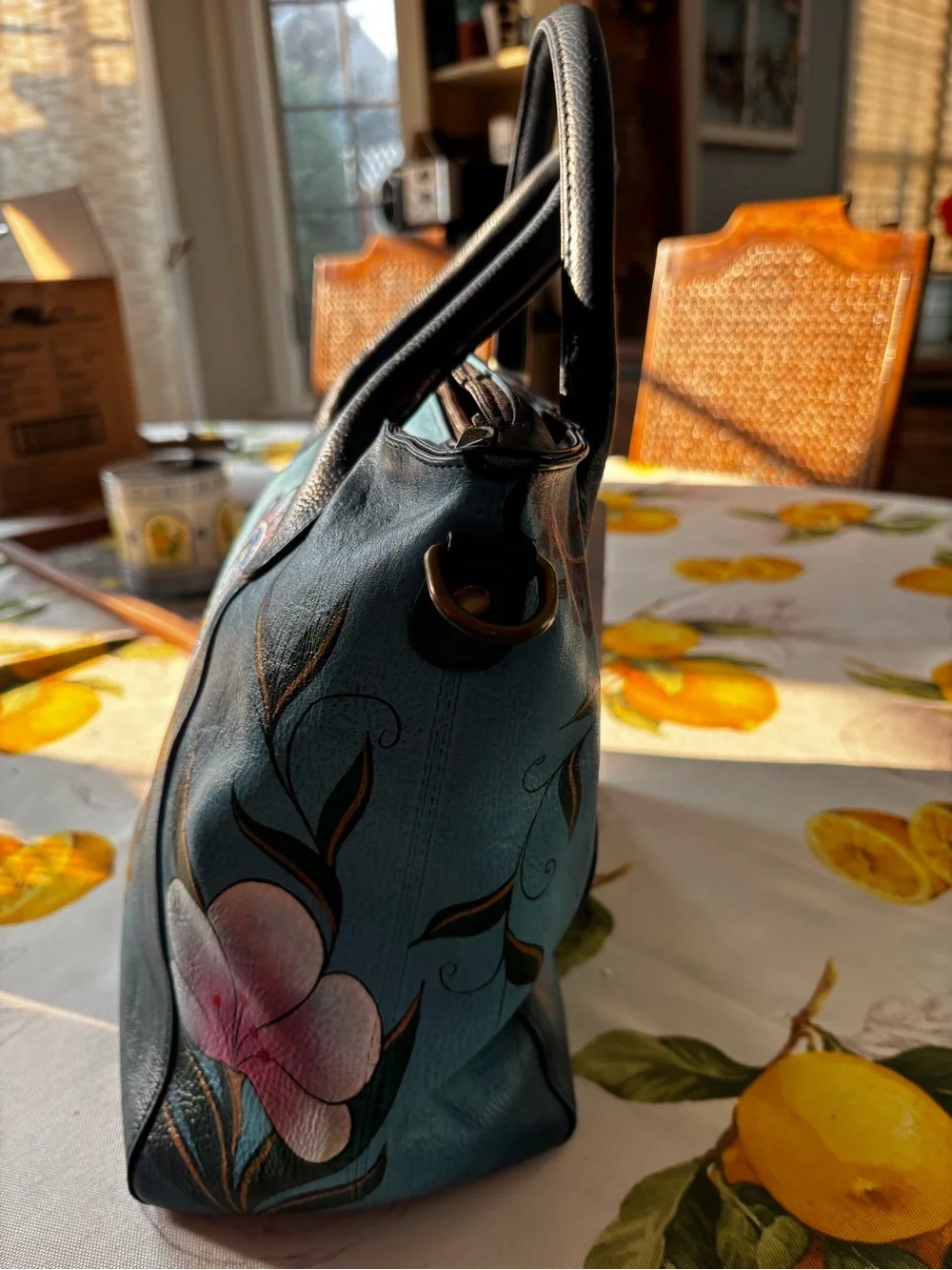 Anna by Anischka Genuine Leather Large Slouch Tote Bag